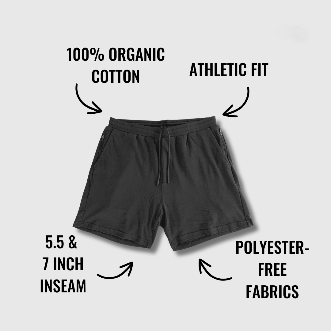 100% Natural Merino Wool & Cotton Gym Shorts