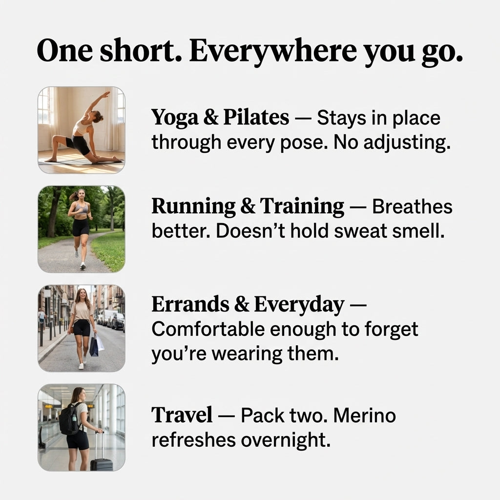 Merino Wool Yoga Shorts