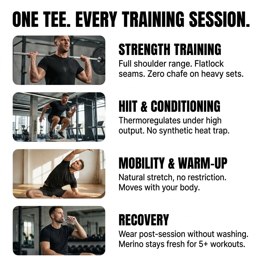 100% Merino Wool Gym Tee